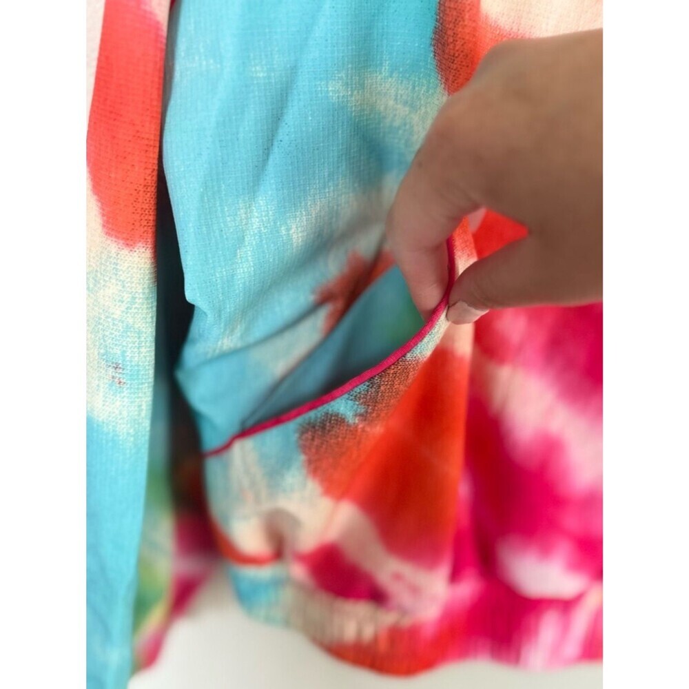 Terez Totally Tie Dye Ripstop Half Quarter Zip Windbreaker Jacket 80s Large - Picture 5 of 8
